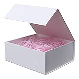 Rsgift White Gift Box with Lid, 7.8x7x3.1