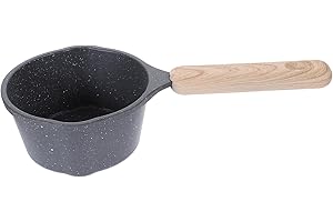 NULYLU Nonstick Mini Saucepan with Handle, Portable Small Oil Heating Pot for Home Kitchen Cooking, Black