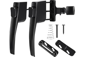 XUANXI STAR 2 Set Tie Down Screen and Storm Door Push Button Latch Set with Night Lock Replace Old or Damaged Screen or Storm Door Handles