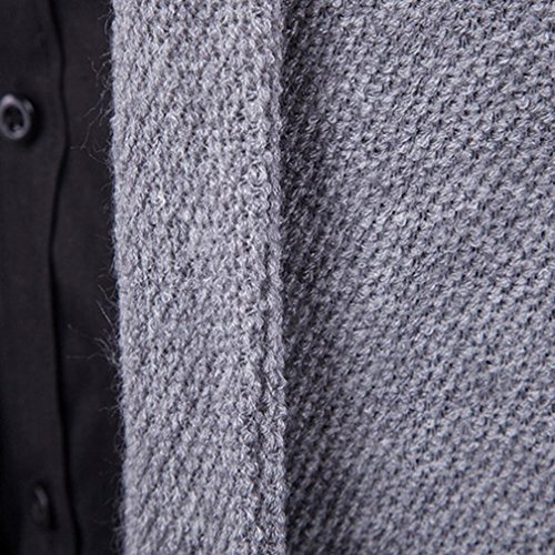 image for Sinzelimin Winter Autumn Mens Sweater Suit Slim Fit Knit Cardigan Soli