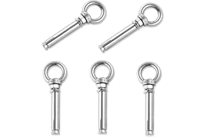 EKUNBUY Shoulder Eye Bolts, Heavy Duty Eyebolts 304 Stainless Steel Wall Concrete Anchors Screw Expansion Bolts with Nuts Eye Hooks Fastener for Ceiling Concrete Masonry