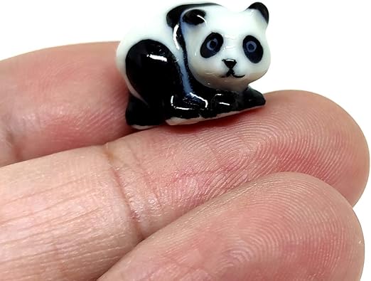 Amazon Com Ssjshop Panda Micro Tiny Figurines Ceramic Hand Painted Animals Collectible Small Gift Home Decor Home Kitchen