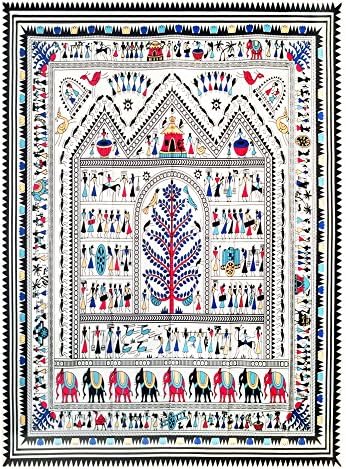 OLIA HOME Watercolor Wall Tapestry Fabric Wallpaper Tablecloth Home Decor(Colorful Fresco)