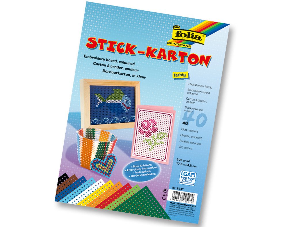 40 Plain Embroidery Cross Stitch Boards in 10 Colours for Kids Crafts