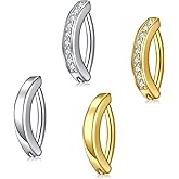 MODRSA Silver Gold Belly Button Ring for Women Clicker Hoop Belly Rings Opal Navel Piercing Jewelry Dangle Hypoallergenic Surgical Steel Dainty Dangling Navel Rings for Women