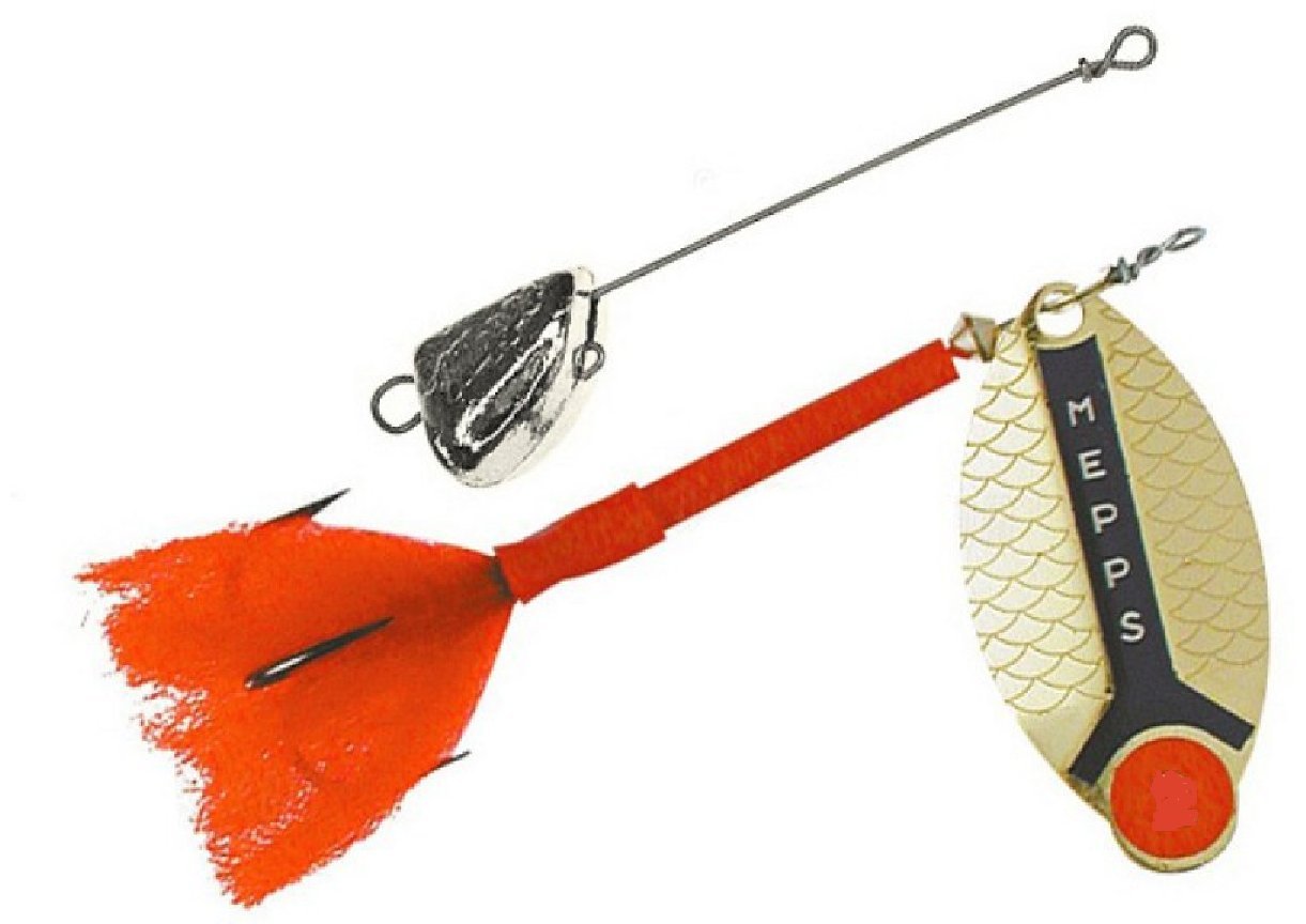 Mepps Spinner Lusox with Pompom Gold, Size 2, 16 g, 1 Piece