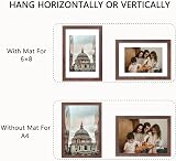 Scholar Tree Walnut A4 Picture Frame Set of 3 with Mount and Easel view 5
