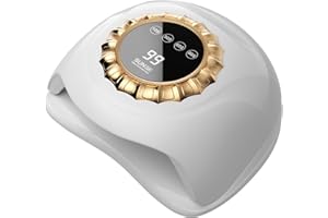 LVAINIT Professional White LED Nail Lamp – Smart Gel Nail Dryer with Touch Timer, Dual-Light Beads & Removable Base – Sleek UV Lamp for Salon & Home Use