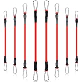Liliful 8 pcs Resistance Bands for Working Out Additional Exercise Bands for Replacement Workout Equipment Elastic Stretch Legs Ankle Straps for Men Women Strength Training Fitness Gym Home, Red