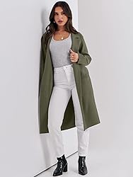ANRABESS Long Sweater Cardigan Women Knit Open