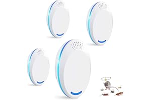 NSONGSE Mouse Mice Repeller Indoor, 4 PCS Rodent Rat Repellent Indoor, Ultrasonic Pest Mouse Repeller Indoor, Spider Repellent Indoor, Pest Roach Repellent Ultrasonic Plug in, Rat Repellent for House, 4 inch
