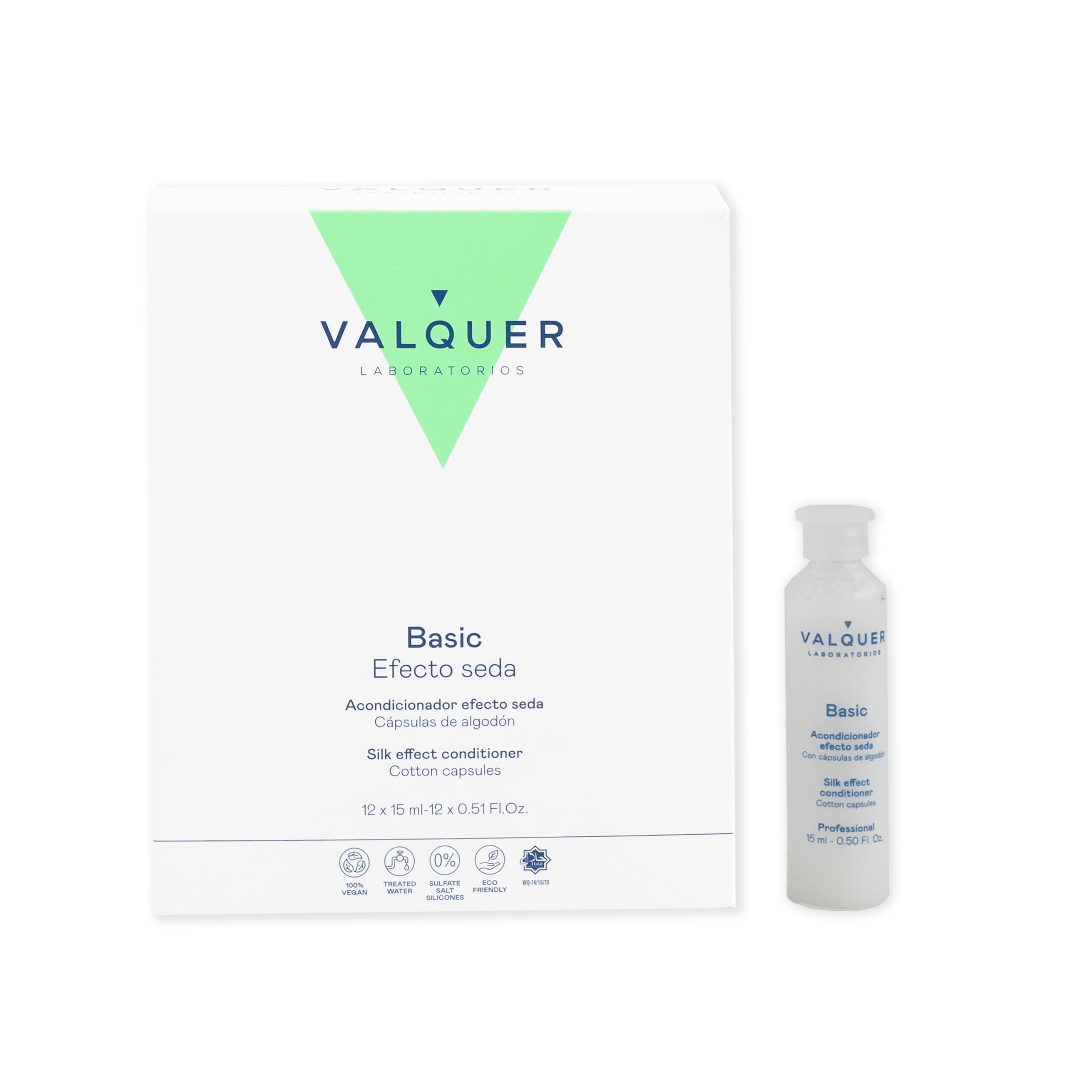 Valquer - Professional Natural Silk Hair Conditioner - Repairing and Nourishing - 12 x 15 ml
