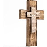 Wall Wooden Cross Christians Cross Spiritual Religious Cross Gifts With Hook on Hanging Wall Or Table With Blessed For Church