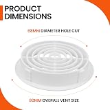 SmartHome 4 Pack 68mm White Plastic Round Soffit Air Vents UV Resistant Roof view 6