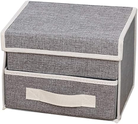Amazon Tianmen 下着収納 収納かご 引き出し ふたつきボックス 下着 収納ケース 折り畳み おしゃれ 收納ボックス 取っ手付き 小物入れ 小物入れかご ブラジャー 収納バスケット 靴下 おもちゃ グレー 25 18cm 収納ケース ボックス オンライン通販