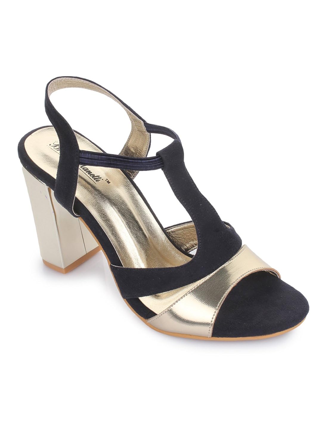 bruno manetti women golden suede leather block heels