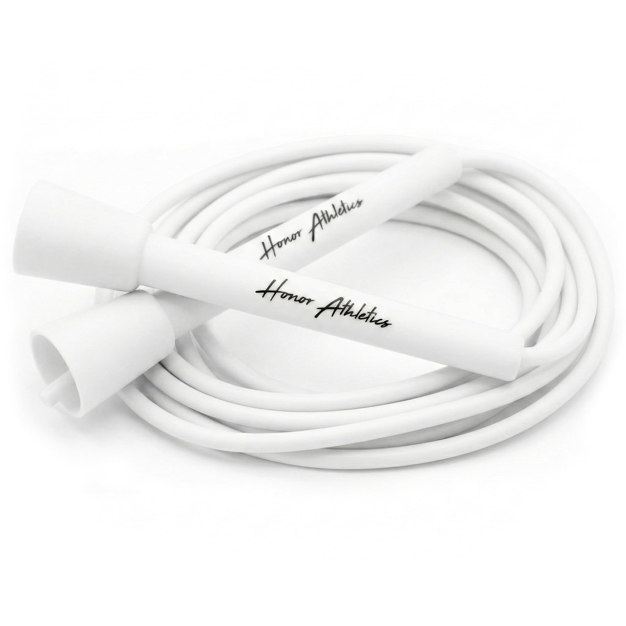 HONOR ATHLETICS Speed Rope, Skipping Rope - Best for Double Under, Boxing, MMA, Cardio Fitness Training Condition - Jump Rope (White, 10 ft rope – (Fits users up to 6'3"))