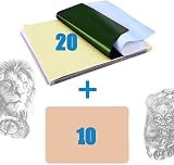 Emalla 30pcs Tattoo Practice Kit 10 Fake Skin 20 Stencil Transfer Paper Training view 2