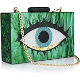 Gets Acrylic Clutch Purses for Women Evening Bag Eyes Multicolor Perspex Box Clutch Glitter Purse Handbags Crossbody Bag