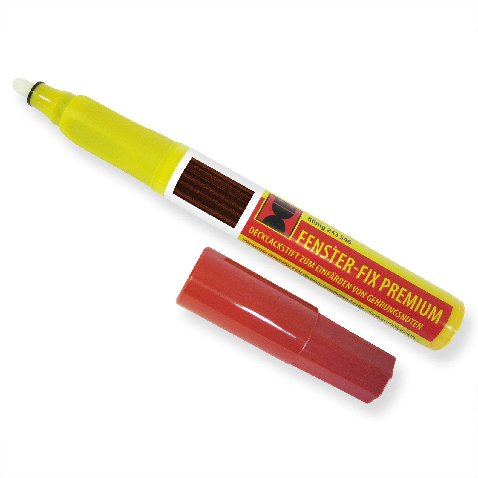 Mahogany Konig KO243 339/86 Scratch Repair Pen - Blends Coloured/Foiled Repairs Mahogany upvc/pvcu Conservatory Windows & Doors, Laminate & Furniture. Includes 2 Other Tips for Wide & fine Edging.