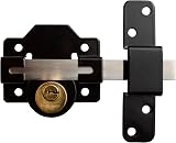 Gatemate Premium Long Throw Lock Double Locking 2 Inch Stainless Black view 2