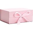 YACEYACE Pink Gift Wrap Box Bulk, 1Pcs Pink Medium Gift Box for Party, Anniversaries, Mother's Day, Hard Gift Box with Lids, 11.4x8.6x4.1 inch
