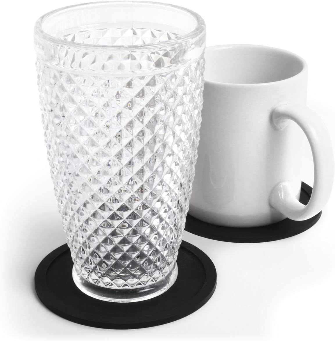 iGadgitz Home U6901, BPA Free Silicone Coasters Non-slip Cup Mats, set of 8, Round Shaped, Pint Glass Size, Coffee Cups - Image 4