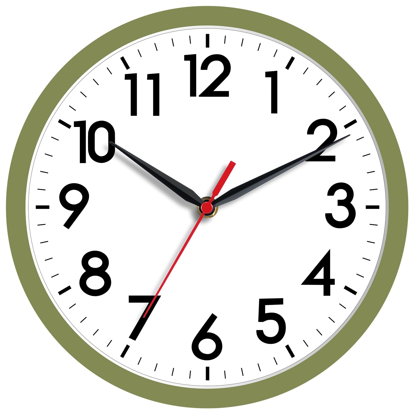 Photo 1 of AKCISOT Wall Clock 8 Inch Silent Non-Ticking Modern Clocks Battery Operated - Analog Small Classic for Office, Home, Bathroom, Kitchen, Bedroom, School(Olive Green)