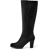 mysoft Women's Knee High Boots Chunky Heel Boots with Zipper