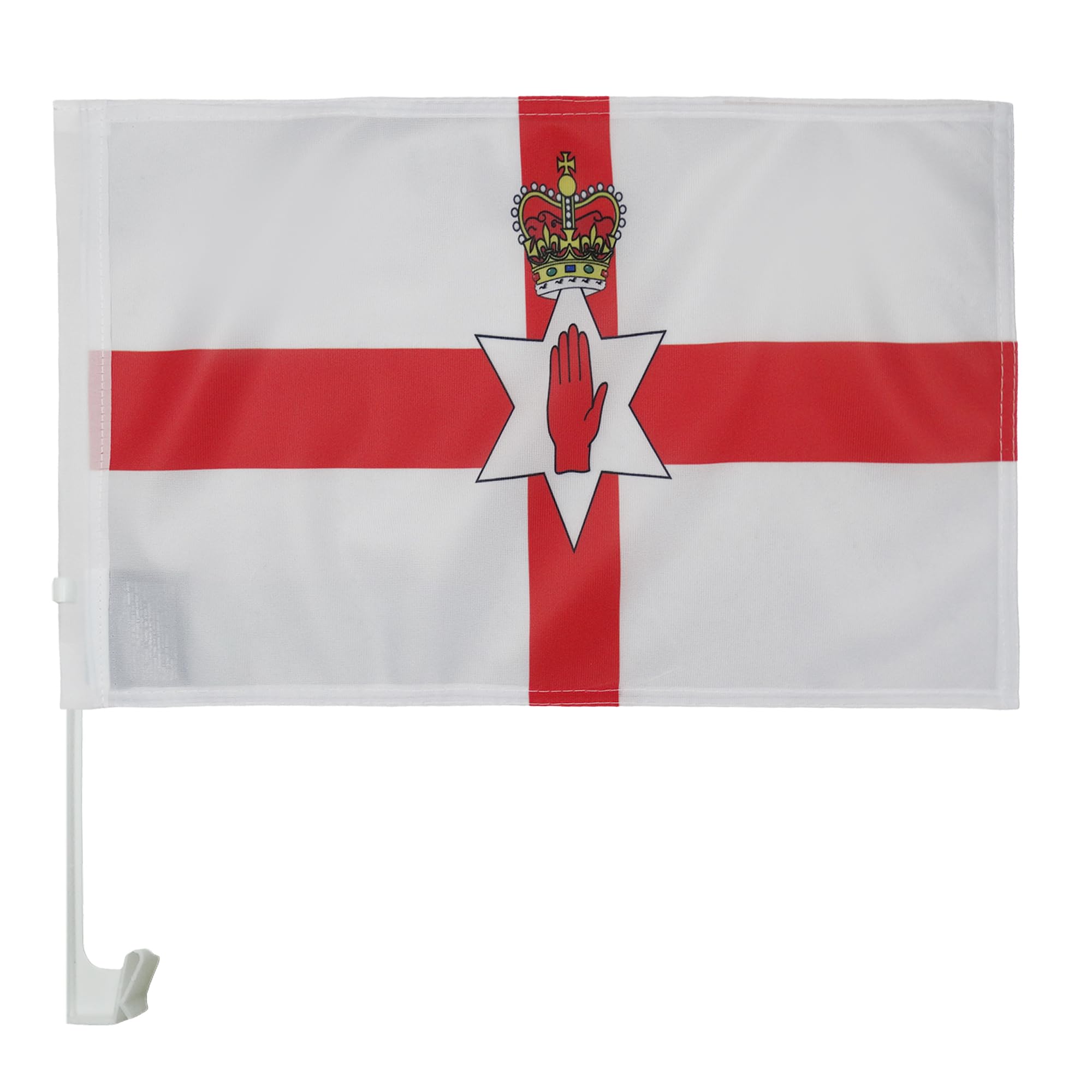 AZ FLAG Northern Ireland Car Flag 18'' x 12'' - Irish Car flags 30 x 45cm - Banner 18x12 INCHES PLASTIC STICK — image 1