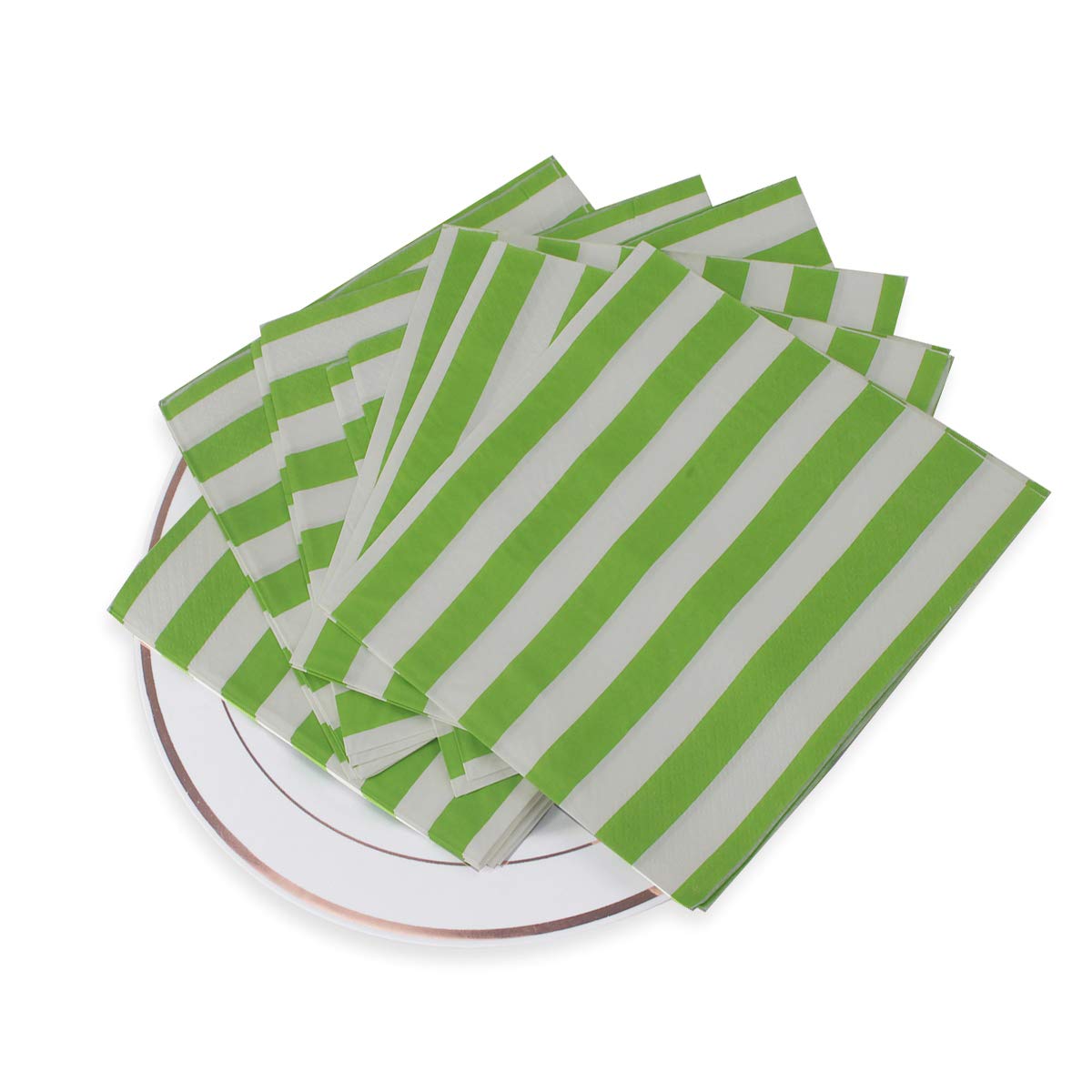 Disposable Green Striped Napkins 100 Count Birthday Party