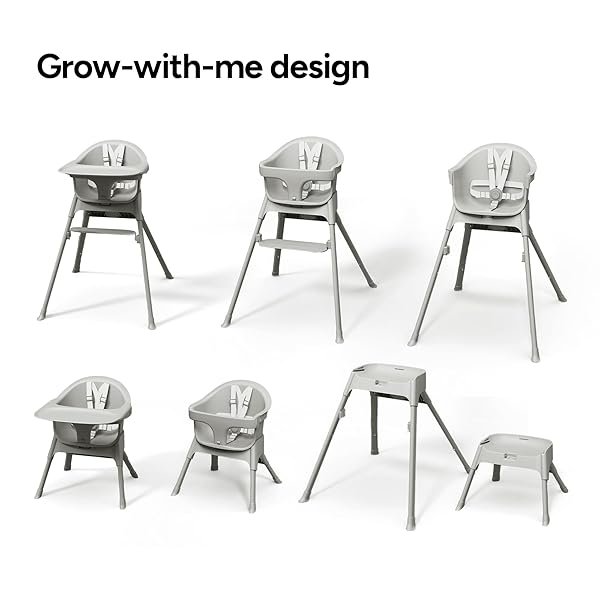 MOMPUSH OLLI 7-IN-1 CONVERTIBLE HIGH CHAIR FOR BABIES AND TODDLERS – ADJUSTABLE HEIGHT & FOOTREST, DISHWASHER-SAFE TRAY, COMPACT FOLDABLE DESIGN FOR EASY STORAGE & TRAVEL, LIGHTWEIGHT YET DURABLE