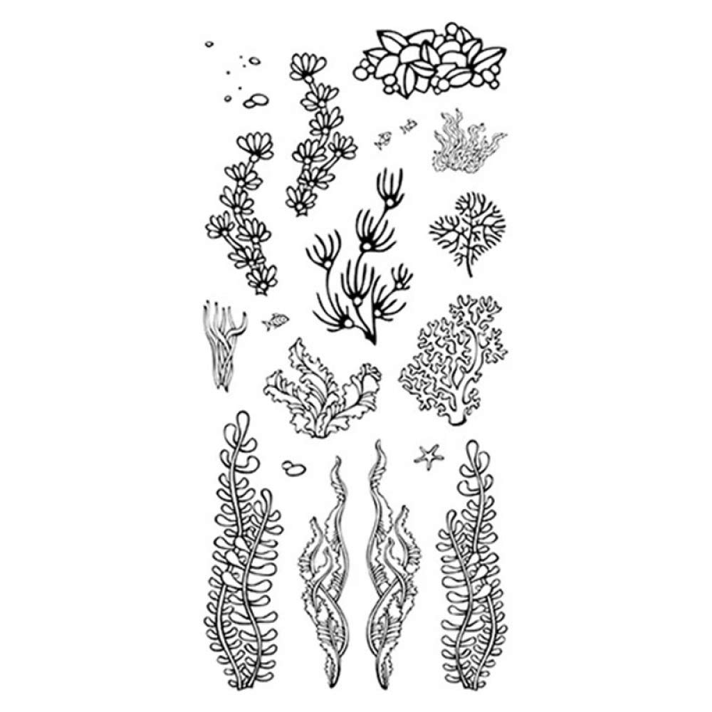 Seaweed Dies and Stamp Sets for Card Making DIY Scrapbooking Paper Crafting Embossing Stencil Metal Cutting Dies Punch Template Seal Clear Rubber Stamp Handmade Crafts Scrapbooking Paper Crafts