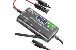 SOLPERK 10A 12V MPPT Solar Charge Controller with LCD Display, Intelligent Solar Panel Controller Portable Solar Panel Regulator for Gel AGM Lead-Acid Lithium LiFePO4 Battery