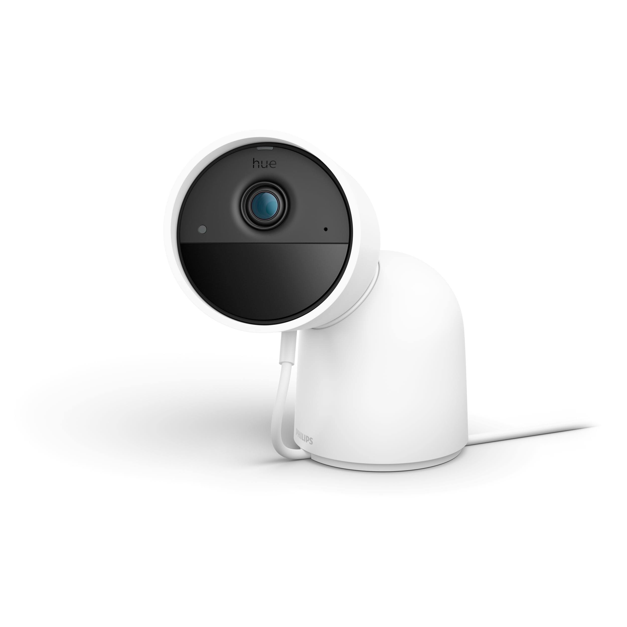 Philips Hue Secure Wired Smart 1080p Security Camera White Stand Included Indoor or Outdoor Easy to Install Two-Way Communication Works with the Security Center in the Hue App