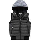 wantdo Boy's Puffer Vest Waterproof Winter Coat Fleece Vest Sleeveless Jacket