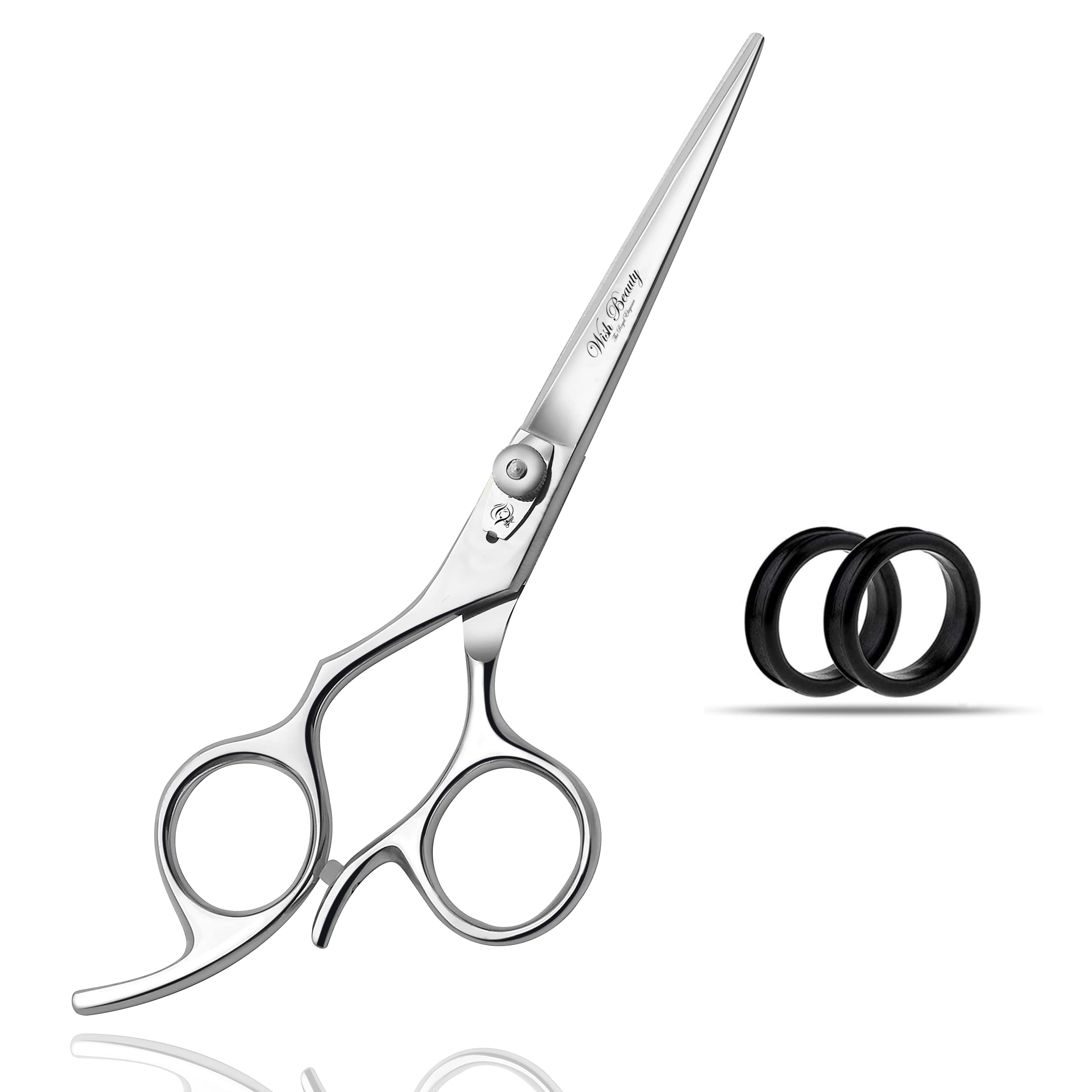 Left Handed Hairdressing Scissors Hair Scissor, Wishbeauty Professional Sharp Left Hand Barber Scissors 6.5” Lefty Hair Cutting Scissors, Hairdresser Scissors Salon Haircut Scissors Hair (Silver)