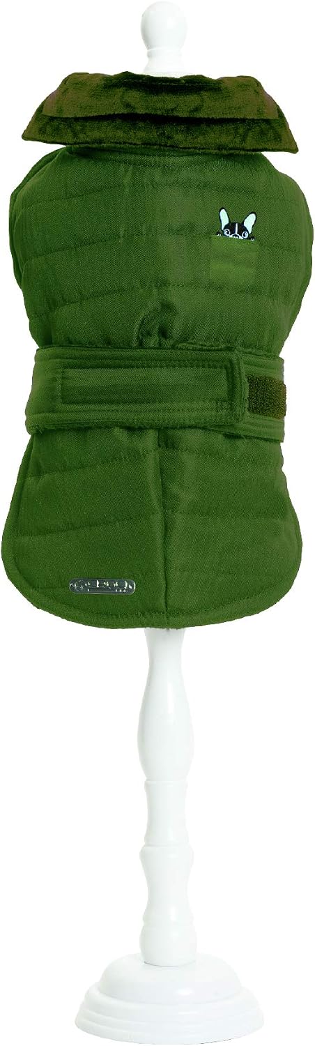 Croci C7274299 Padded Jacket for Dogs Bulldog Military 60 cm, Green, 60 cm (Pack of 1)