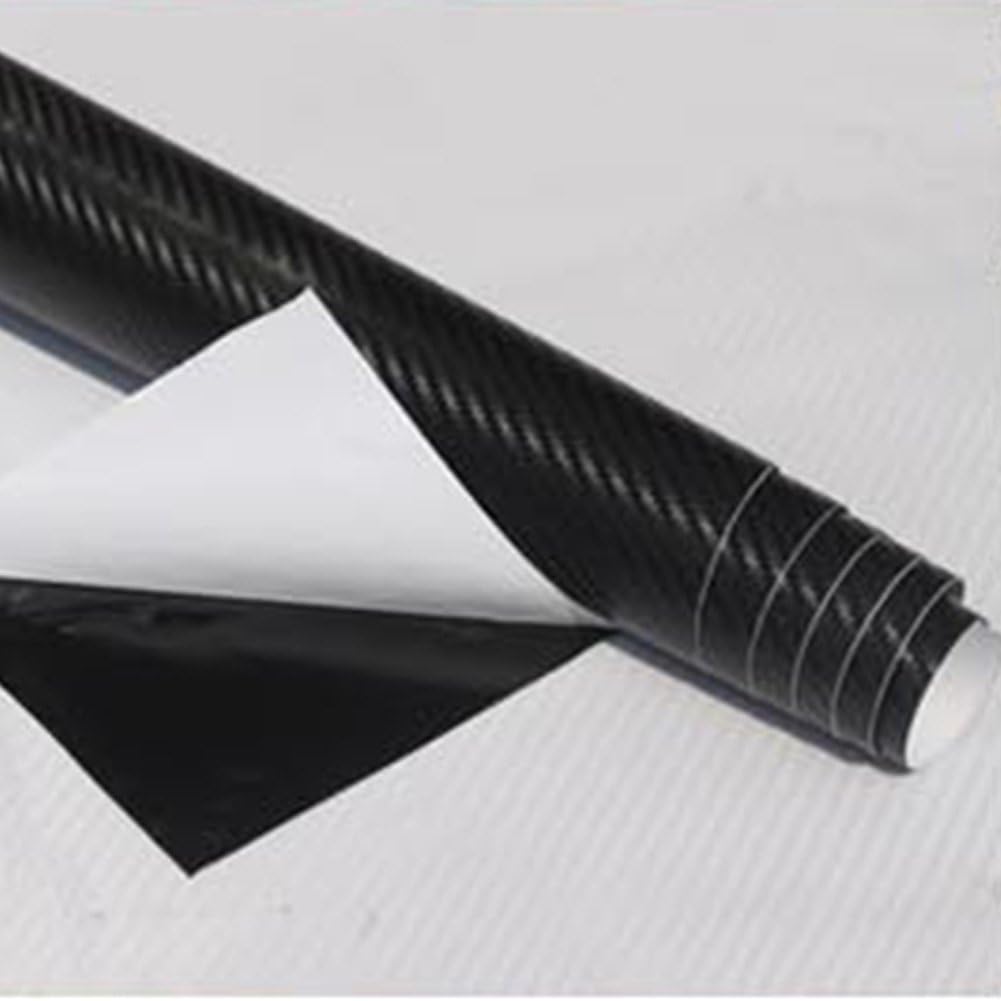SYXZFZ 3D PVC Carbon Fiber Decal Vinyl Wrap Film Roll Adhesive DIY Car Decor Sticker Sheet for Auto Car Bicycle Motorcycle Phone Self Adhesive Decor 30x127cm (30x127CM,black)
