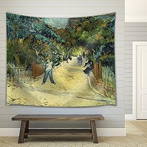 "Entrance to The Public Park in Arles by Vincent Van Gogh - Fabric Tapestry, Home Decor - 51x60 inches