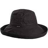Scala womens Cotton Big Brim Hat With Inner Drawstring & Upf 50+ Rating