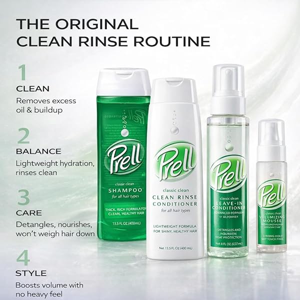PRELL ORIGINAL GREEN SHAMPOO – CLASSIC CLEAN DEEP CLEANSING SHAMPOO FOR MEN & WOMEN | 13.5 OZ | 3 PACK