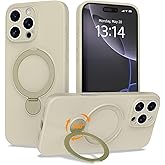 IAIYOXI Upgraded 360° Spin for iPhone 14 Pro Max Silicone case with Invisible Stand, Soft Anti-Scratch Microfiber Lining Inside Phone Cover with Kickstand Rotatable for Women and Men, Aq White