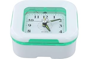 Silent Small Alarm Clock with Snooze Option and Night Light, Battery Powered for Convenient Use at Home (Green)