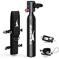 UNAROWHALS Mini Scuba Tank, 5-10 Minutes Usage Time Scuba Tank Kit, DOT/CE-EN250 Certification Dive Tank, 0.5L(3.5Cu Ft) Capacity Portable Scuba Tank, 3000 Psi Max Pressure, Aluminum Diving Tanks