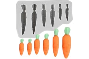 QDMOLDS 3D Easter Carrot Fondant Silicone Mold for Cake Decorating Cupcake Topper Candy Chocolate Gum Paste Polymer Clay Set 