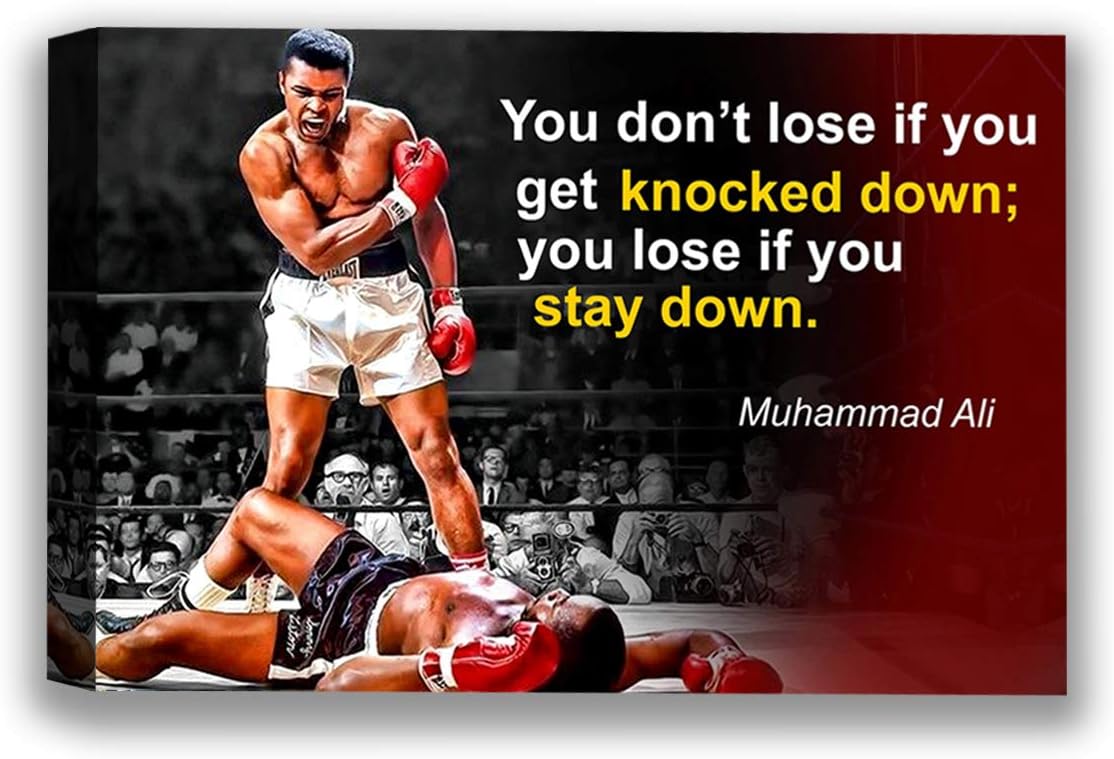 Funny Ugly Christmas Sweater Muhamm Ali Quote Art American Box Stars Vintage Wall Art Ali Canvas Wall Decor for Home Sport Quotes for Gym Muhamm Ali Fans Gifts 11" x 17"