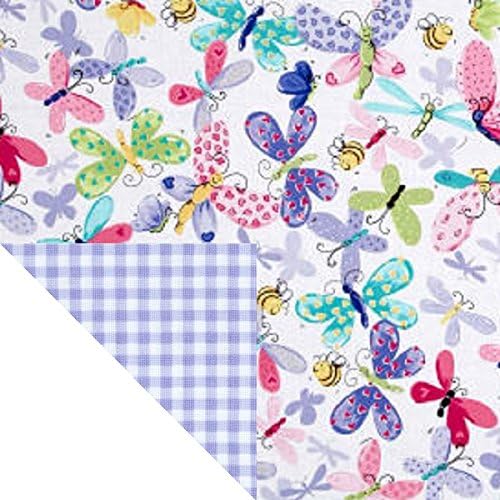 Kiddokins Cotton Cloth Napkin for Kids Lunchbox: Flutter the Butterfly Double Sided Napkin