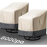 Extra Heavy Duty Patio Chair Covers Waterproof Up to 8000pa, 2 Pack Patio Furniture Covers for Outdoor Swivel/ Rocking Chair/ Adirondack Chairs, Outdoor Seat Cover with Air Vents, 33"W x 35"D x 38.5"H