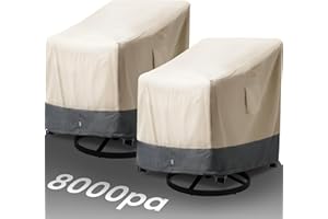 KIKCOIN Extra Heavy Duty Patio Chair Covers Waterproof Up to 8000pa, 2 Pack Patio Furniture Covers for Outdoor Swivel/ Rocking Chair/ Adirondack Chairs, Outdoor Seat Cover with Air Vents, 33"W x 35"D x 38.5"H